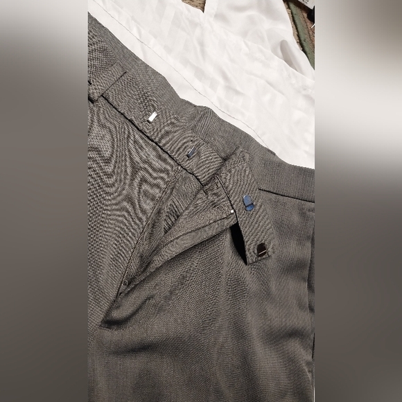 Structure Slim Fit Men's Heather Grey Flat Front Dress Pants 30x30 - Picture 8 of 11